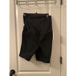 Isabel & Ingrid Maternity Women's Black Denim Bermuda Shorts Choose Your Size